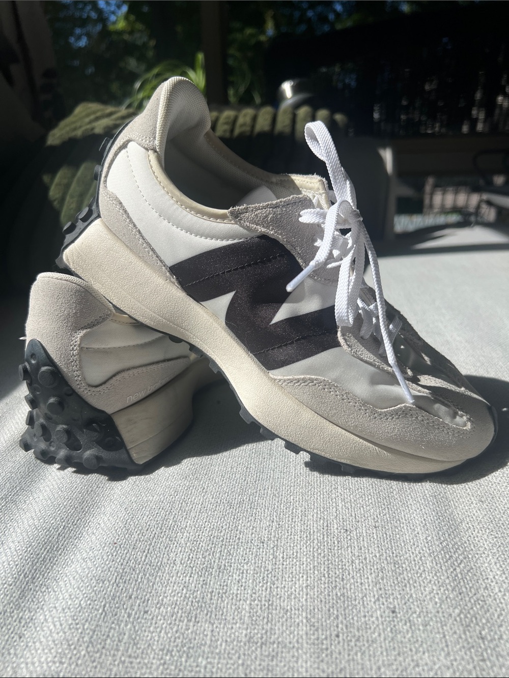 New Balance Cream & Beige Fabric Sneakers